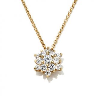 1.36ct Clear Absolute™ Floral Cluster Pendant with 16" Chain