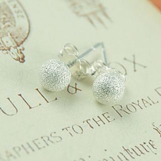 frosted silver stud earrings by highland angel