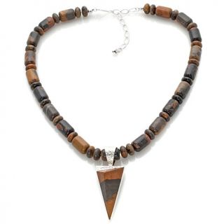Jay King Tennessee Bengal Stone Pendant with Beaded Necklace