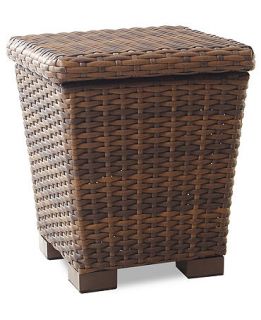 Peconic Wicker Outdoor Storage End Table   Furniture