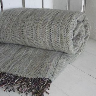'lichen moss' green irish wool tweed throw by rustic country crafts