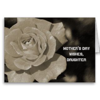 Mother's Day Daughter, rose, on old paper Greeting Cards