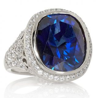 Jean Dousset Absolute Created Sapphire Pavé Frame Ring