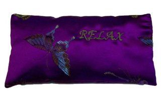 "Relax" Embroidered Lavender Scented Buckwheat Hulls with Some Flax Seed Eye Pillow Health & Personal Care