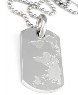 Simmons Jewelry Co. Necklace, World Map Dog Tag   Necklaces   Jewelry & Watches