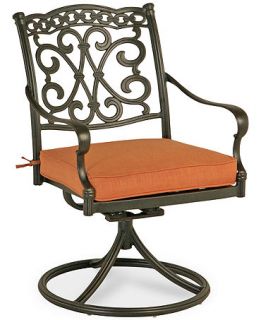 Soriano Outdoor Patio Furniture, Cushioned Swivel Chair   Furniture