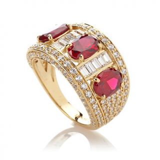 Daniel K 4.30ct Absolute™ Oval Created Ruby Baguette and Round Channel Se