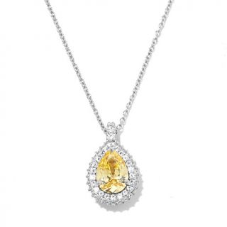 Jean Dousset 2.5ct Absolute™ Pear Shaped Canary Pendant and 18" Chain Nec