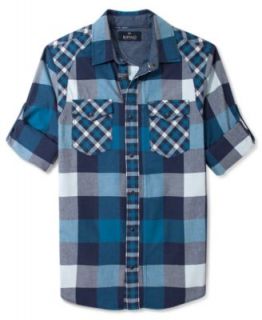Campia Moda Shirt, Short Sleeve Cotton Vintage Hawaiian Reverse Print Shirt   Casual Button Down Shirts   Men