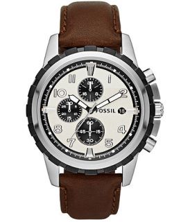 Fossil Womens Chronograph Dean Brown Leather Strap Watch 45mm FS4829   Watches   Jewelry & Watches