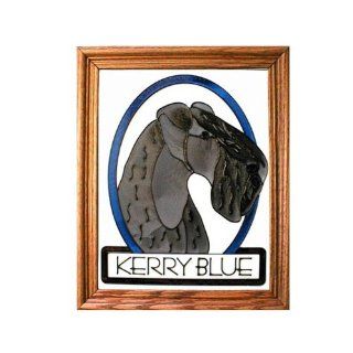Kerry Blue Terrier Painted/Stained Glass Panel (Bw 235)   Stained Glass Window Panels