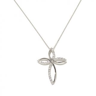 .56ct Absolute™ Curved Pavé Cross Pendant with 18" Chain