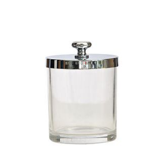 glass storage jar with silver lid by jodie byrne