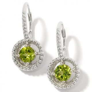 Victoria Wieck Round Gemstone Sterling Silver Caviar Bead Drop Earrings
