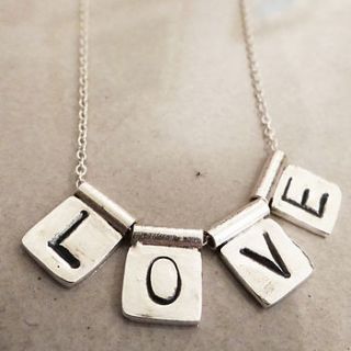 personalised silver letter tile necklace by jojojewellery