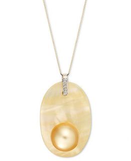 Pearl Necklace, 14k Gold Golden South Sea Pearl Pendant (11mm)   Necklaces   Jewelry & Watches