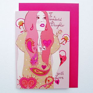 'to a wonderful daughter' greetings card by fay's studio