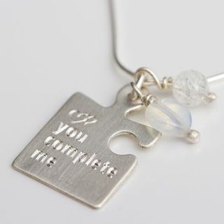 personalised jigsaw pendant by carole allen silver jewellery