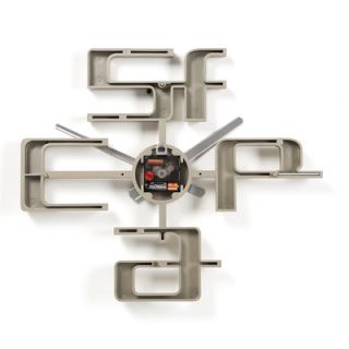 Umbra Big Time 18 Geometric Molded Clock in Nickel