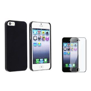 eForCity Black Protex Solid Clip on Case with FREE Reusable Screen Protector Compatible with the NEW Apple® iPhone® 5 / 5S Cell Phones & Accessories