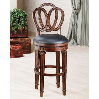 Hillsdale Dover Cherry and Black Leather Swivel Stool
