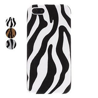 Zebra Stripe Pattern Stick to Leather Hard Case for iPhone 5/5S (Assorted Colors) ( Color  White )  Cell Phone Carrying Cases  Sports & Outdoors