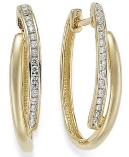 YellOra� Diamond Earrings, YellOra� Diamond Twist Hoop Earrings (1/4 ct. t.w.)   Earrings   Jewelry & Watches