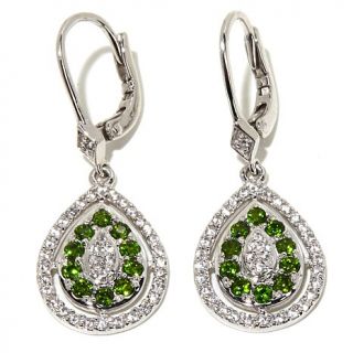 Victoria Wieck 1.21ct Chrome Diopside and White Zircon 14K Drop Earrings