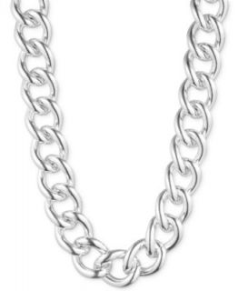 Lauren Ralph Lauren Silver Circle Link Chain Necklace   Fashion Jewelry   Jewelry & Watches