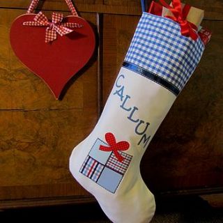 personalised christmas stocking present by sara perry designs