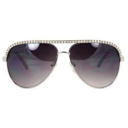 Women's Rhinestone Embossed Aviator Sunglasses Fashion Sunglasses