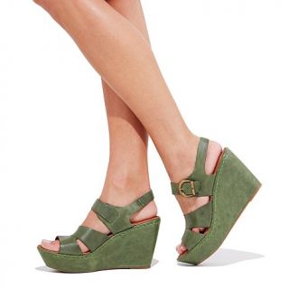 Born® "Cressida" Leather Platform Wedge Sandal