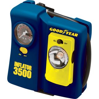 Product Goodyear 12 Volt Air Inflator with Removable Flashlight — Model# i3500