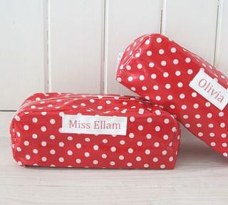 personalised oilcloth pencil case by lucy lilybet
