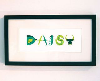 personalised animal name print by lucy loves this