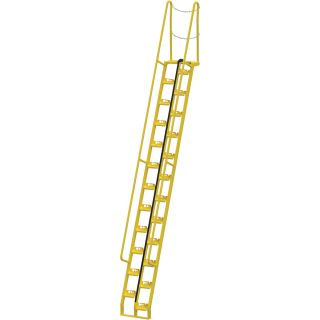 Vestil Alternating-Tread Stairs — 14-Ft. H, 68 Degree Angle, 24 Steps, Model# ATS-14-68  Tread Stairs