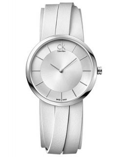 Calvin Klein Watch, Womens Swiss Extent Medium White Leather Strap 32mm K2R2M1K6   Watches   Jewelry & Watches