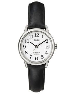 Timex Watch, Womens Black Leather Strap T2H331UM   Watches   Jewelry & Watches