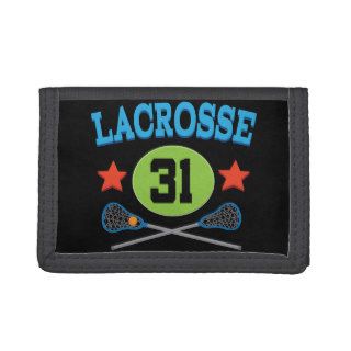 Lacrosse Jersey Number 31 Gift Idea Trifold Wallet