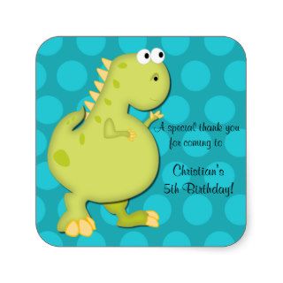Dinosaur Birthday Party Thank You Stickers