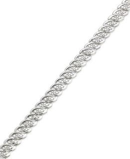 Sterling Silver Diamond Pave Set Wave Bracelet (1 ct. t.w.)   Bracelets   Jewelry & Watches