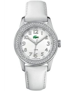 Lacoste Watch, Womens Victoria White Leather Strap 40mm 2000822   Watches   Jewelry & Watches