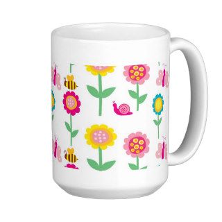 Sweet Spring Flowers, Bees, and Butterflies Coffee Mug