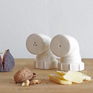 contemporary ceramic salt and pepper pipes by ginger rose