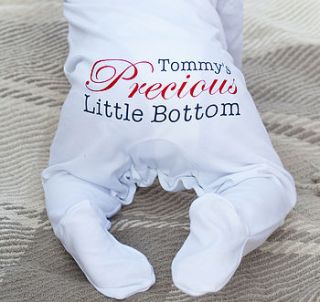 personalised boy's precious sleepsuit romper by precious little plum