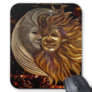 Italian Sun & Moon Carnaval Masks Mouse Pads
