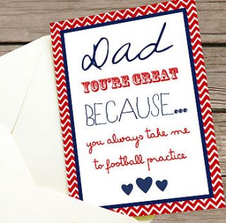 personalised 'you're great' fathers day card by precious little plum