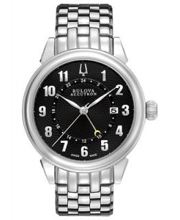 Bulova Accutron Watch, Mens Swiss Automatic Gemini Stainless Steel Bracelet 42mm 63B154   Watches   Jewelry & Watches