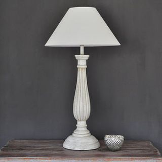 antique ivory ribbed wooden table lamp by primrose & plum