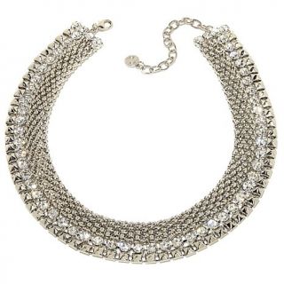 R.J. Graziano "Glam More" Mesh, Crystal and Pyramid Stud 17" Necklace